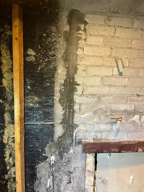 Interior Foundation Crack Repair in Laval-des-Rapides, QC. Before