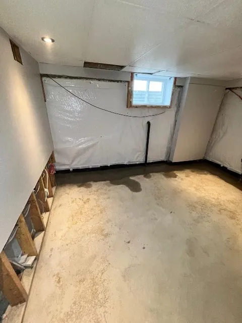Solution Against Basement Water Infiltration with Interior Drain System in Mascouche, QC