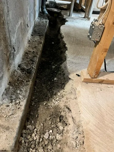 Solution Against Basement Water Infiltration with Interior Drain System in Mascouche, QC