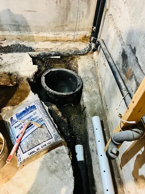 Solution Against Basement Water Infiltration with Interior Drain System in Laval, QC