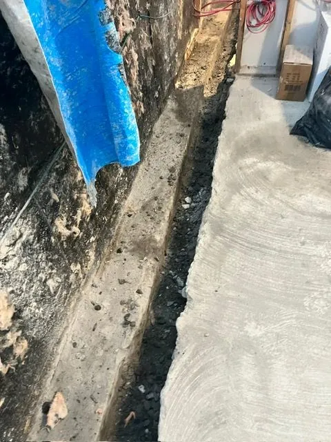 Solution Against Basement Water Infiltration with Interior Drain System in Mascouche, QC