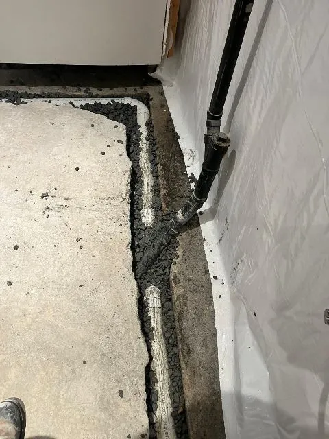 Solution Against Basement Water Infiltration with Interior Drain System in Mascouche, QC