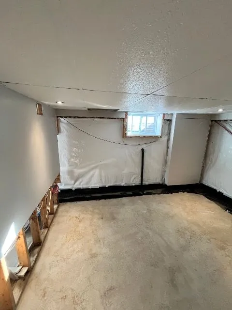 Solution Against Basement Water Infiltration with Interior Drain System in Mascouche, QC