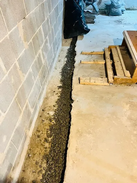 Solution Against Basement Water Infiltration with Interior Drain System in Laval, QC