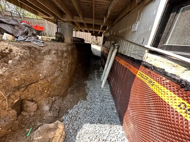 Foundation Waterproofing with Exterior Waterproofing System in Laval, QC. After