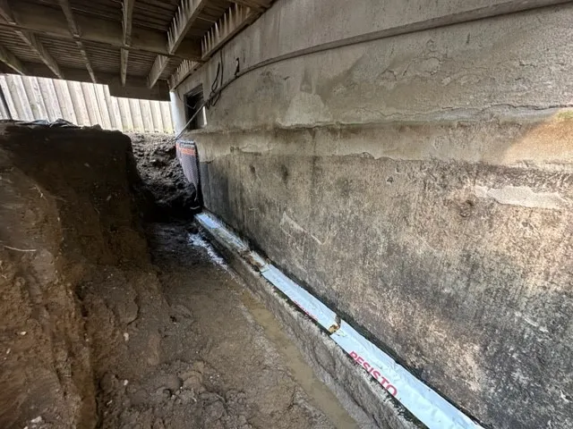 Foundation Waterproofing with Exterior Waterproofing System in Laval, QC. Before