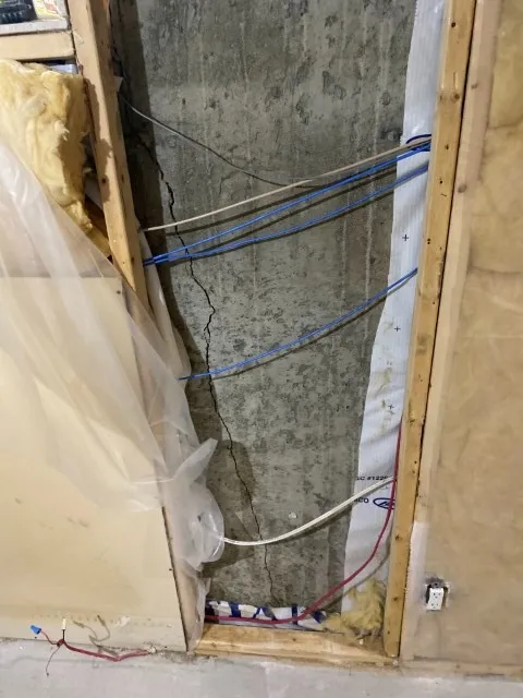 Repairing Internal Foundation Crack in Basement in Lasalle, Montreal, QC. Before Repairing Internal Foundation Crack in Basement in Lasalle, Montreal, QC. Before