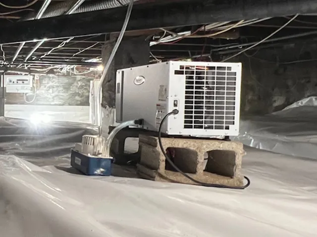 Solution pour l'humidité dans le vide sanitaire à Westmount. Après